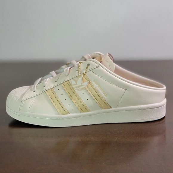 Adidas Originals London Superstar Mule Beige Pink Leather Shoes Sneakers G58357 - Picture 3 of 11